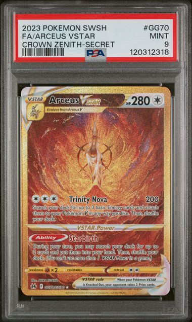2023 POKEMON SWORD AND SHIELD CROWN ZENITH #GG70 FA/ARCEUS VSTAR CROWN ZENITH-SECRET PSA 9