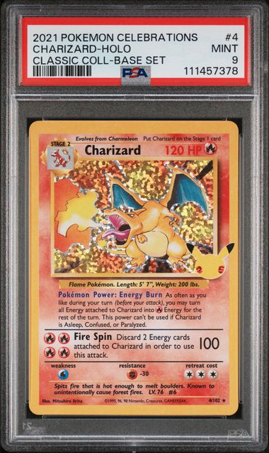 2021 POKEMON CELEBRATIONS CLASSIC COLLECTION #4 CHARIZARD-HOLO CLASSIC COLL-BASE SET