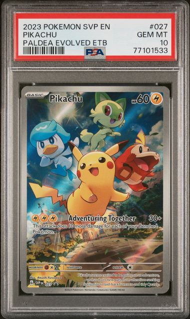 2023 POKEMON SVP EN-SV BLACK STAR PROMO #027 PIKACHU PALDEA EVOLVED ETB