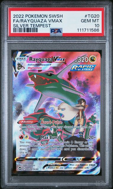 2022 POKEMON SWORD & SHIELD SILVER TEMPEST #TG20 FA/RAYQUAZA VMAX SILVER TEMPEST