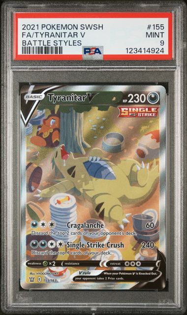 2021 POKEMON SWORD & SHIELD BATTLE STYLES #155 FA/TYRANITAR V BATTLE STYLES